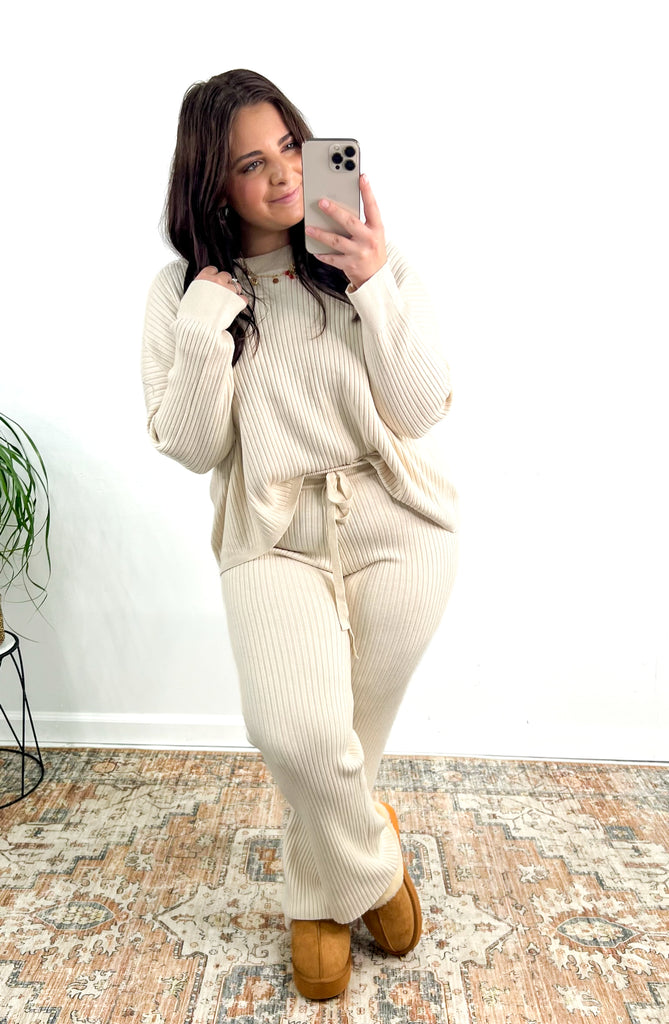 Daily Essential Ribbed Sweater Pants