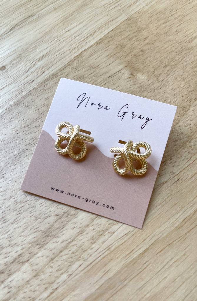 Rope Textured Knot Earrings | Gold-Dipped