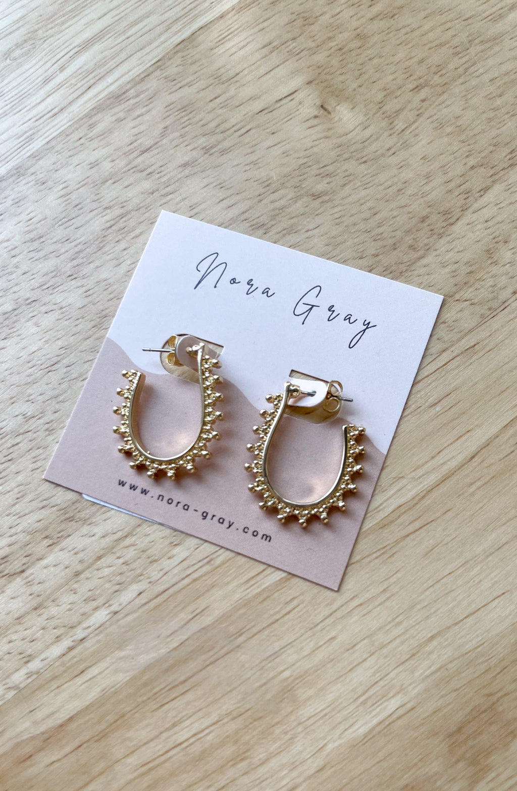 Gold Dipped Dotted U-Shape Hoops