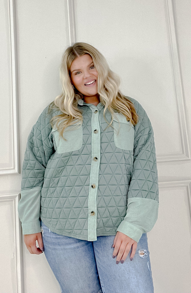 Curvy Not Your Grandma's Oversize Quilted Jacket