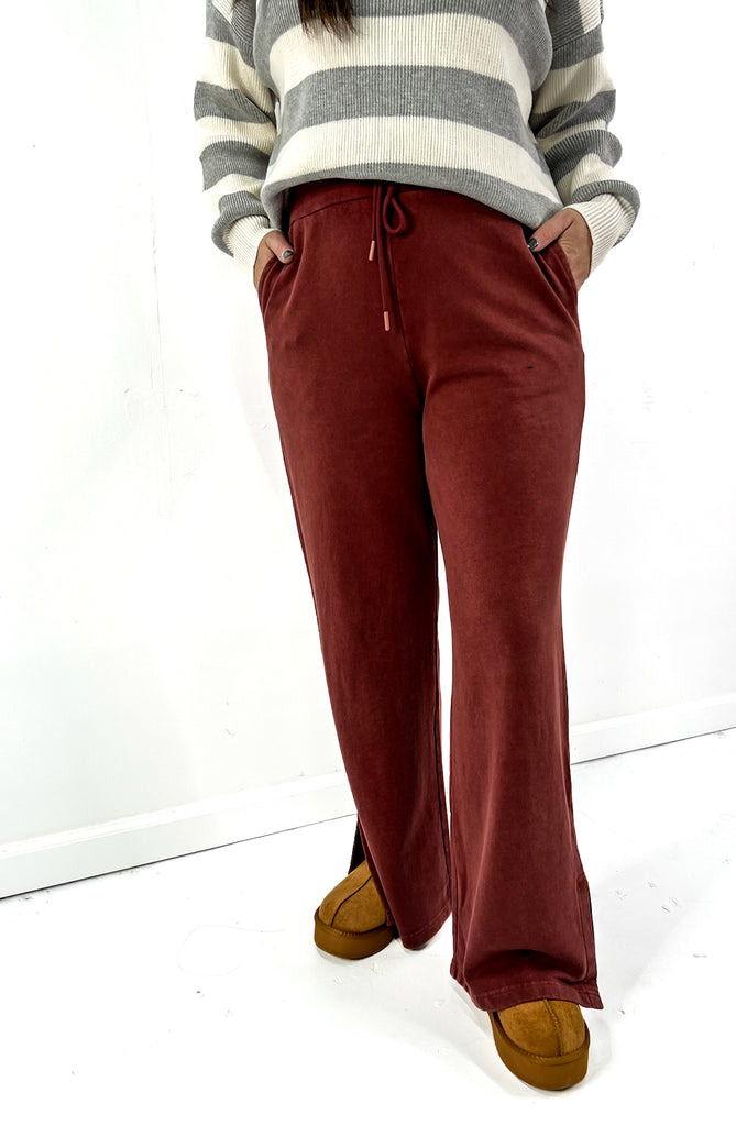 Flared High Waist Drawstring Pants