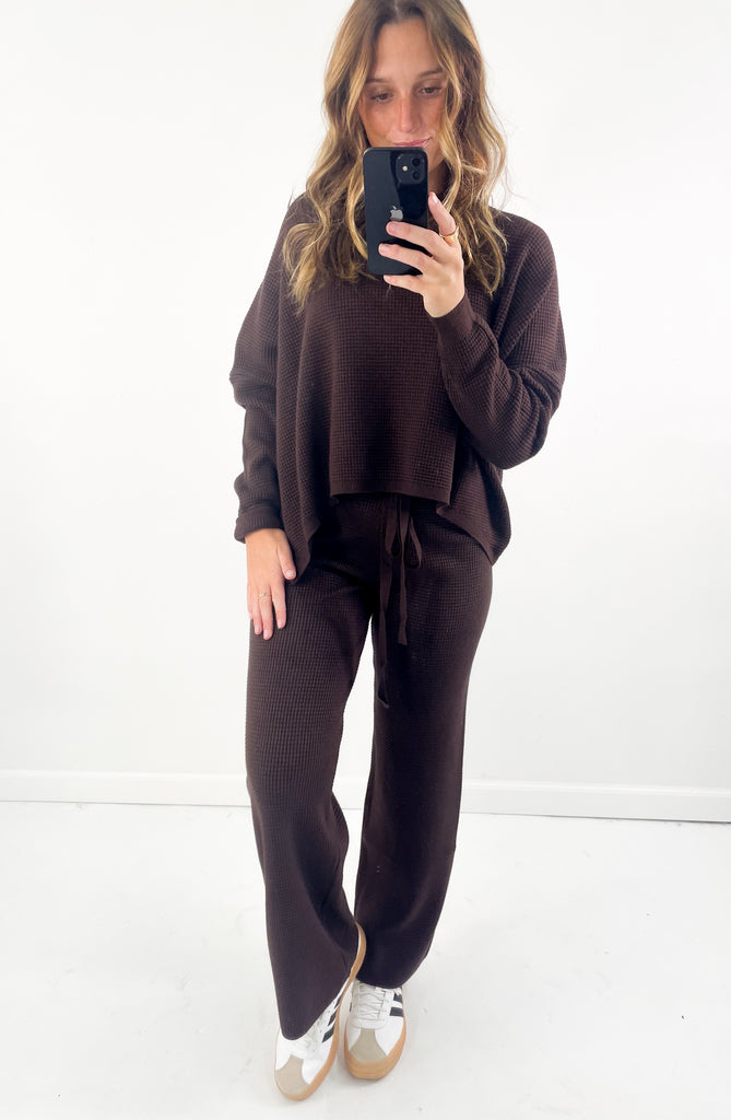 Cocoa Waffle Knit Pants