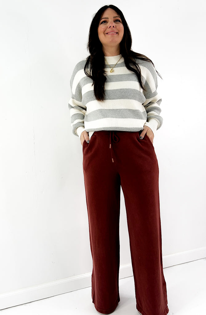 Flared High Waist Drawstring Pants