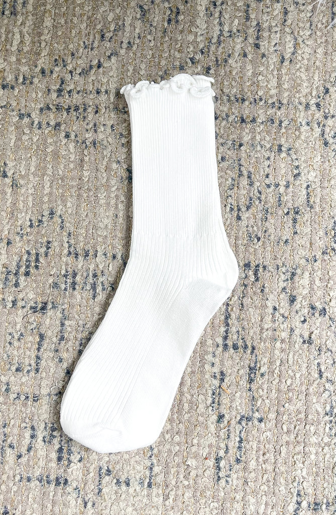 Ruffled Solid Long Socks