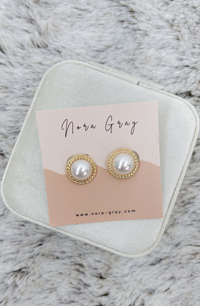 Gold-Dipped Pearl & Halo Earrings