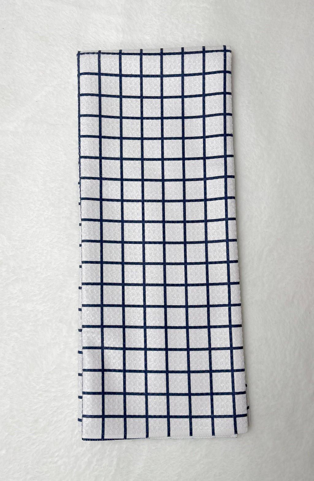 Navy Grid Kitchen Tea Towel