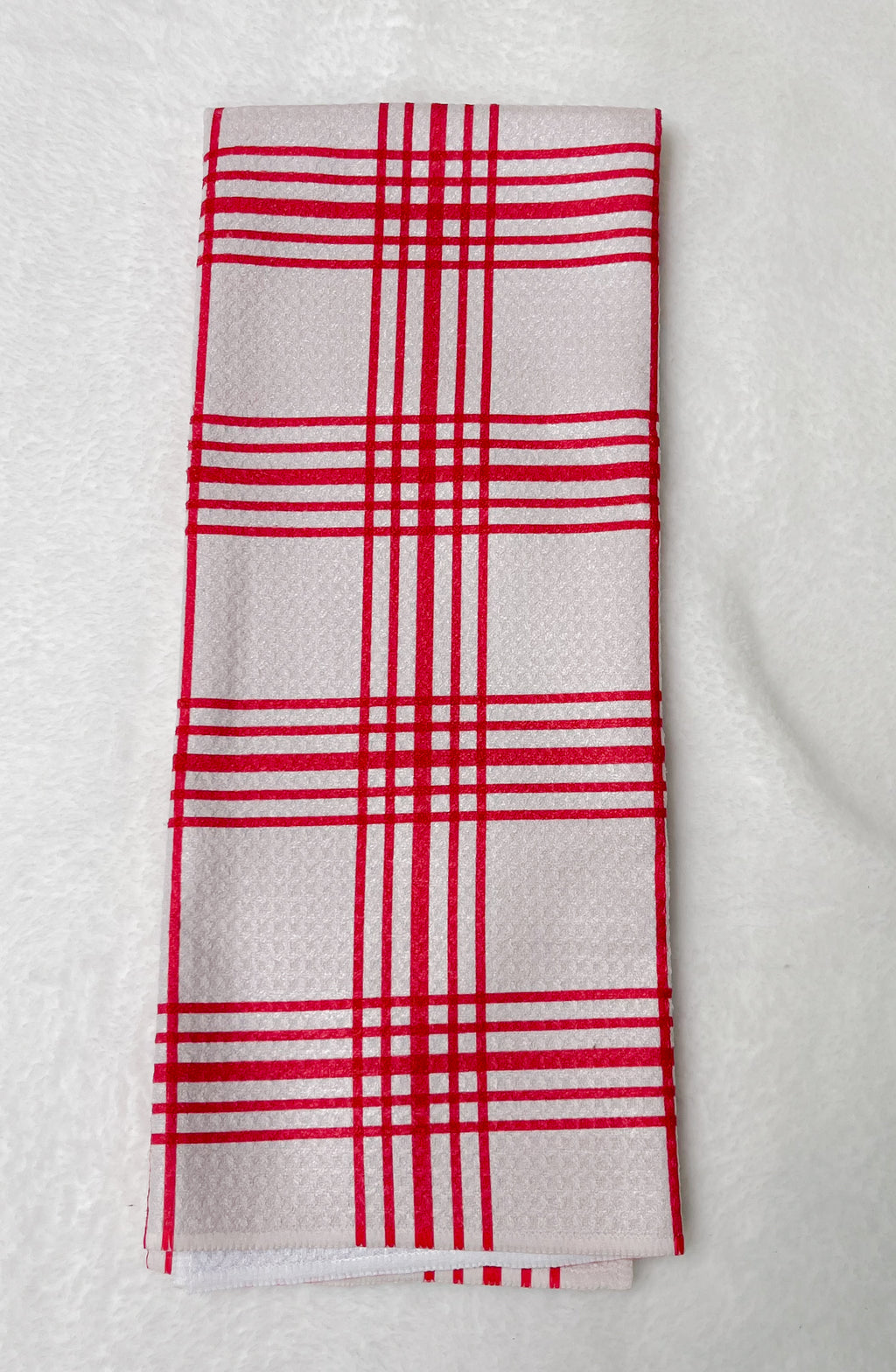 Cranberry Stripes Kitchen Tea Towel