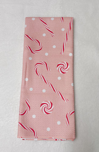 Pink Peppermint Tea Towel