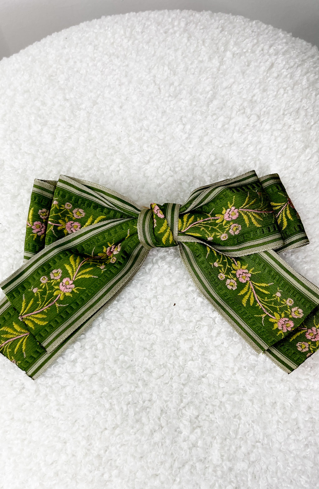 Embroidered Double Bow Hairpin