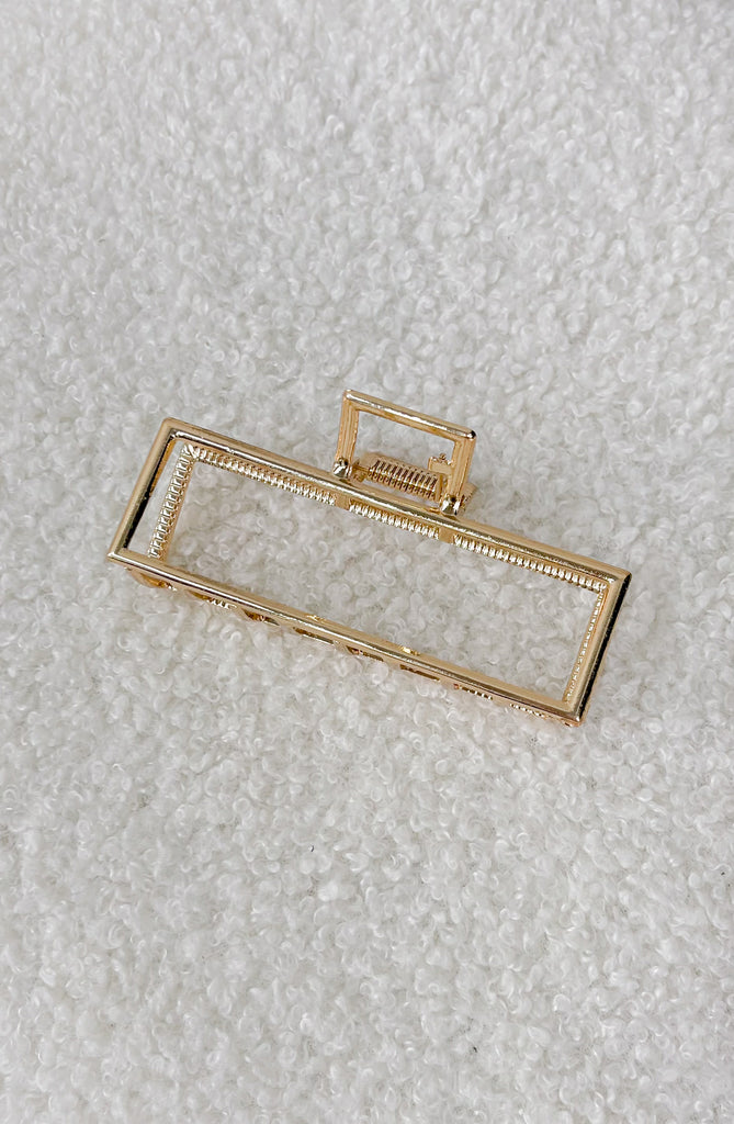 Rectangle Gold Claw Clip