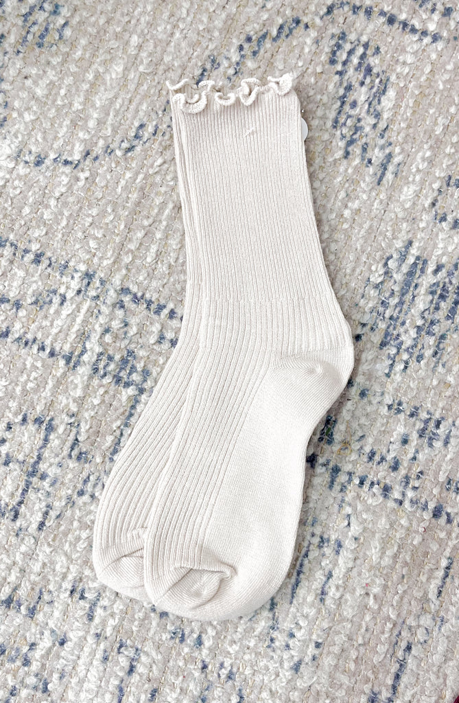 Ruffled Solid Long Socks