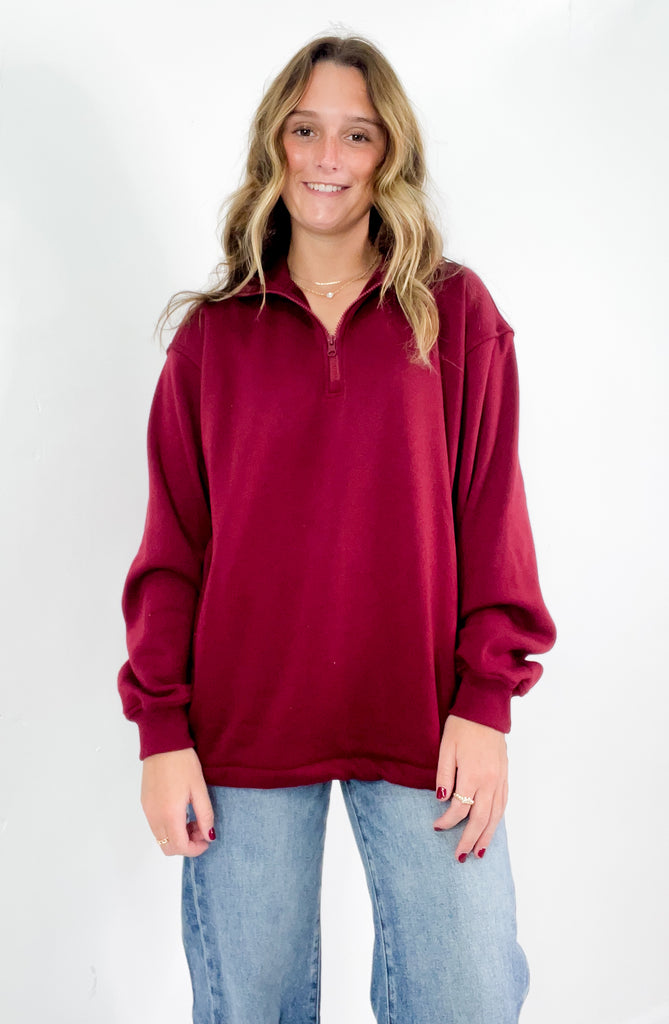 Half Zip Drawstring Pullover