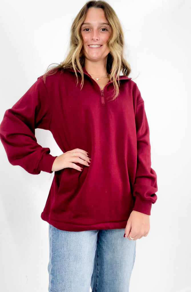 Half Zip Drawstring Pullover