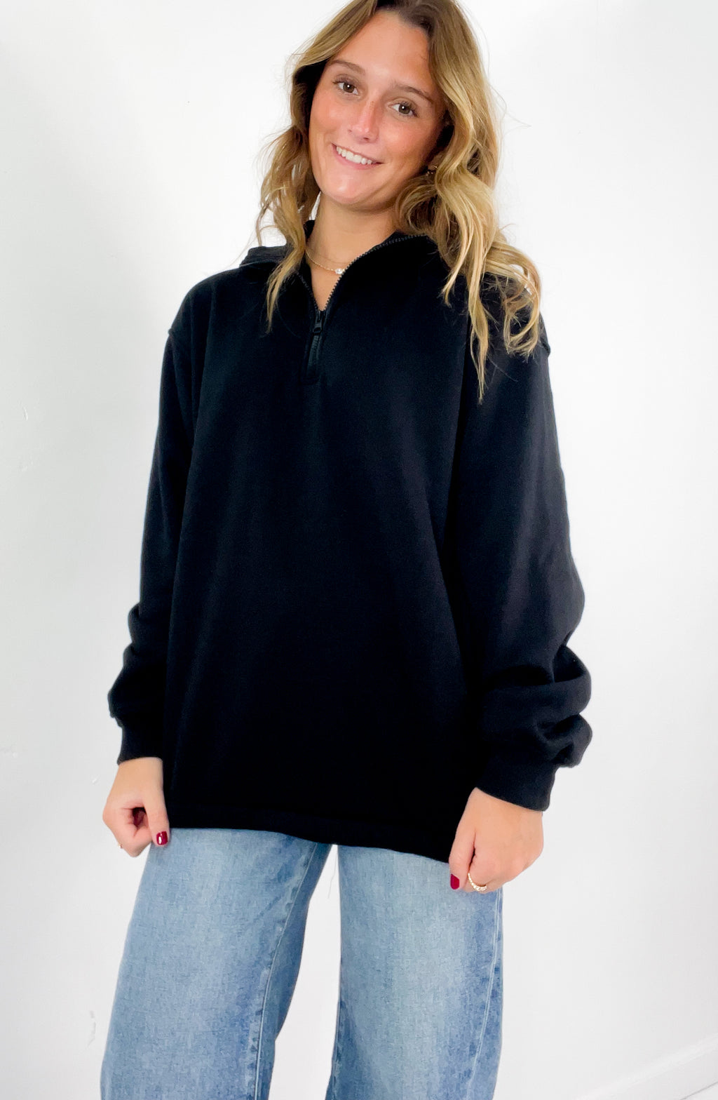 Half Zip Drawstring Pullover