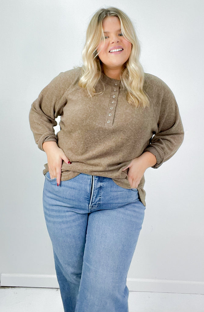 Two Tone Brushed Curvy Sweater