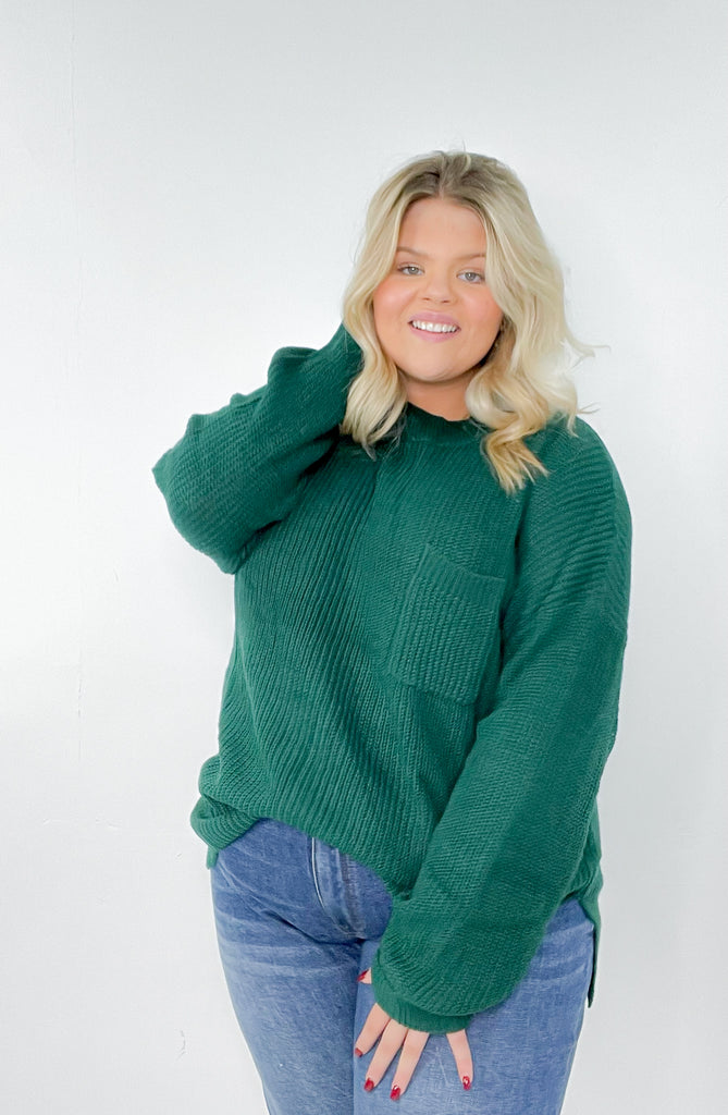 Oversize Mock Neck Curvy Pullover Sweater