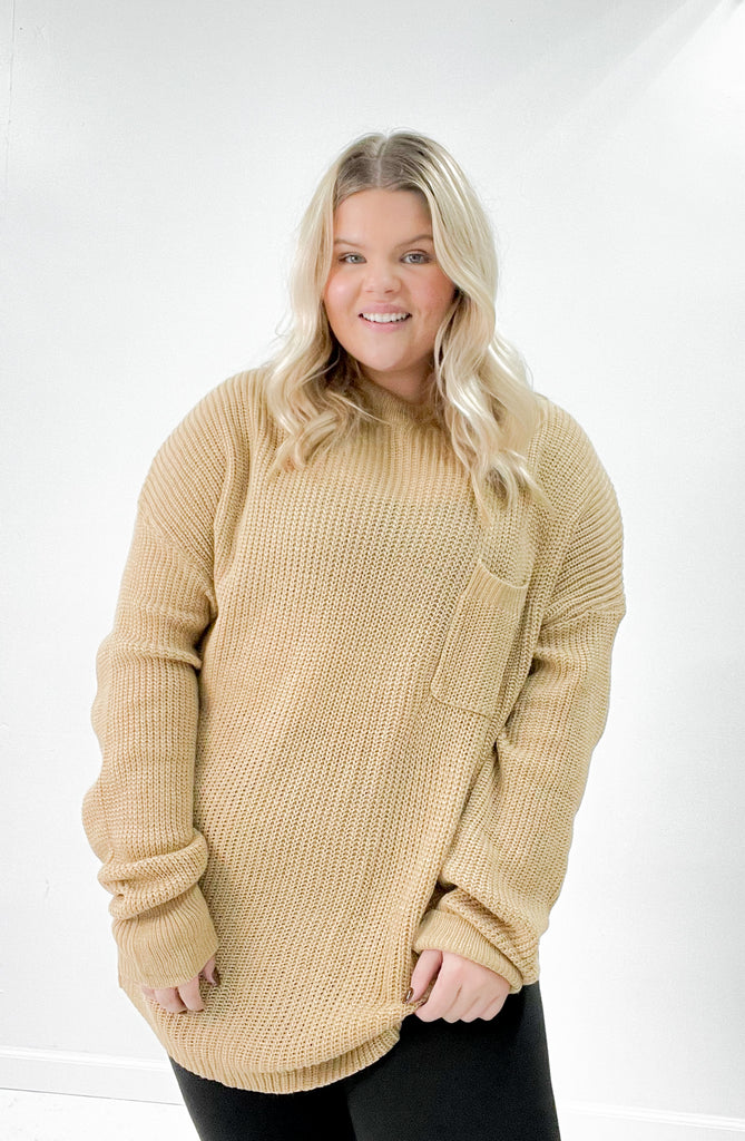 Oversize Mock Neck Curvy Pullover Sweater