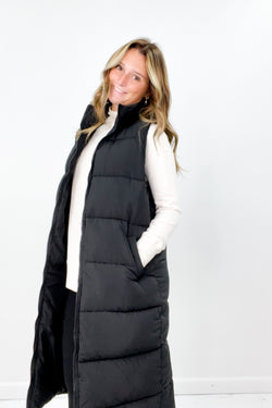 Longline Zip Up Puffer Vest