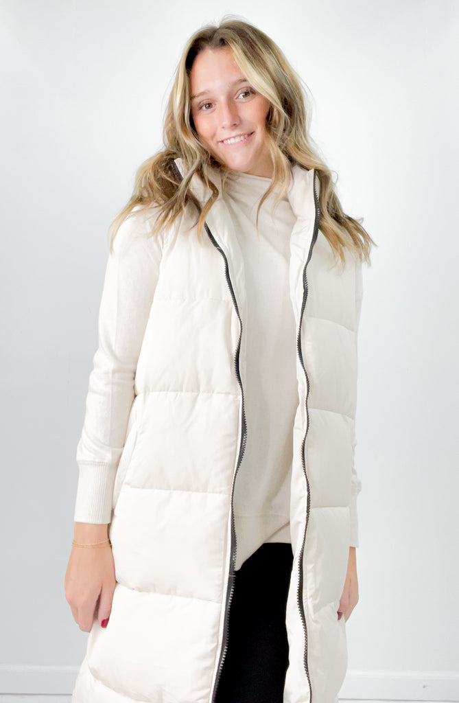 Longline Zip Up Puffer Vest