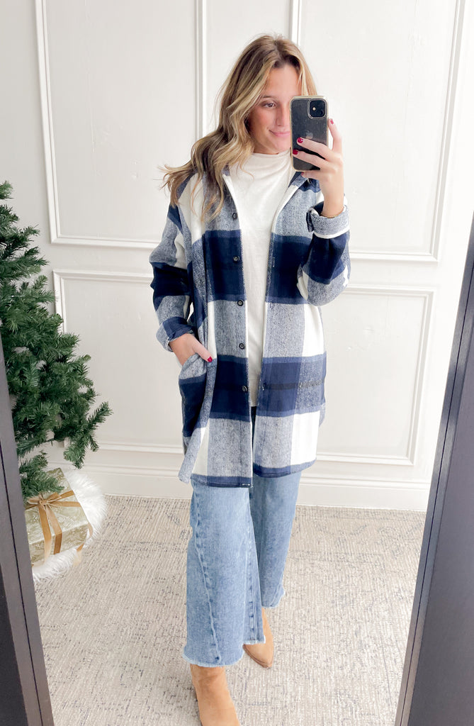 Oversize Long Plaid Shacket