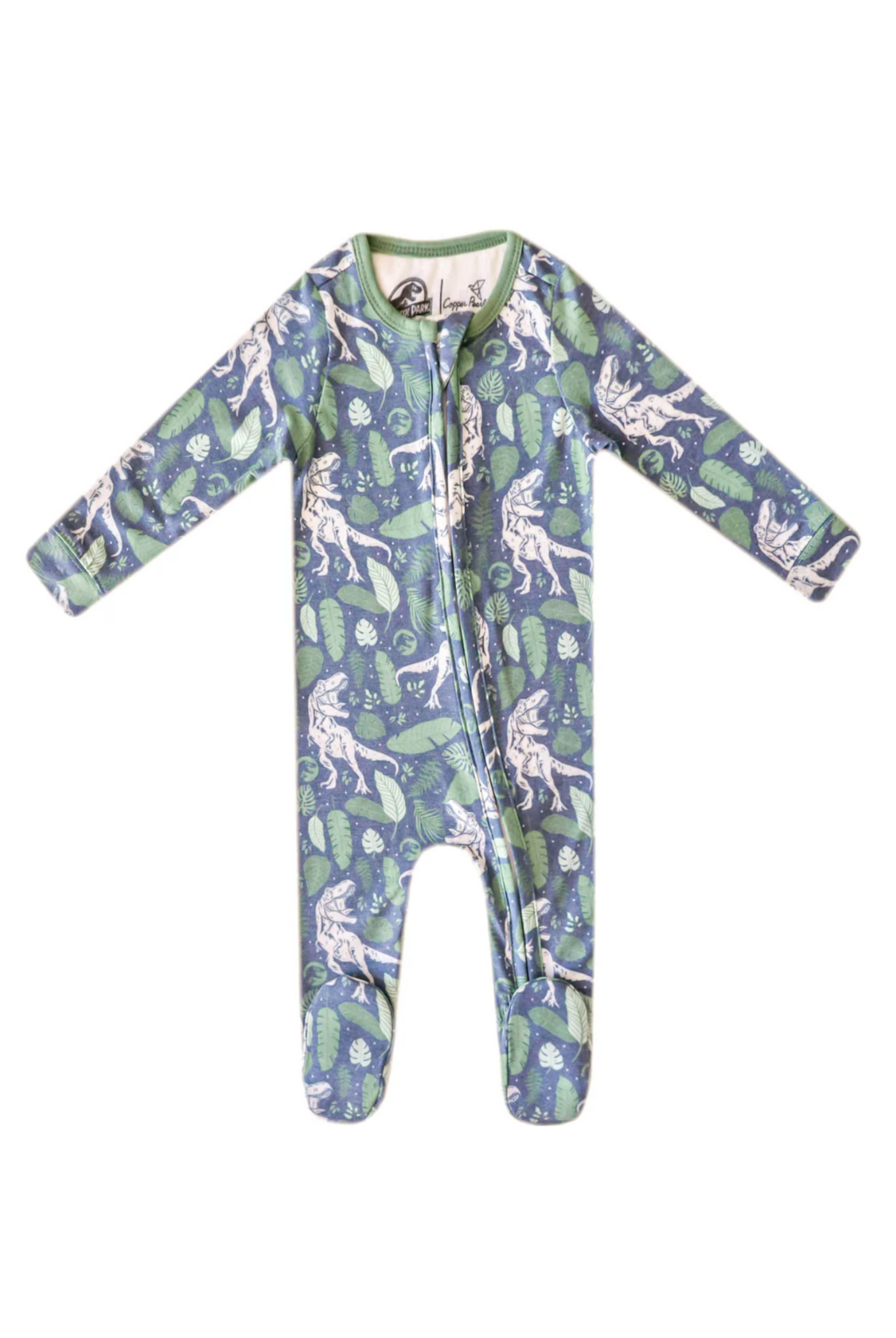 Jurassic Park Zip Up Footie Pajamas | Copper Pearl