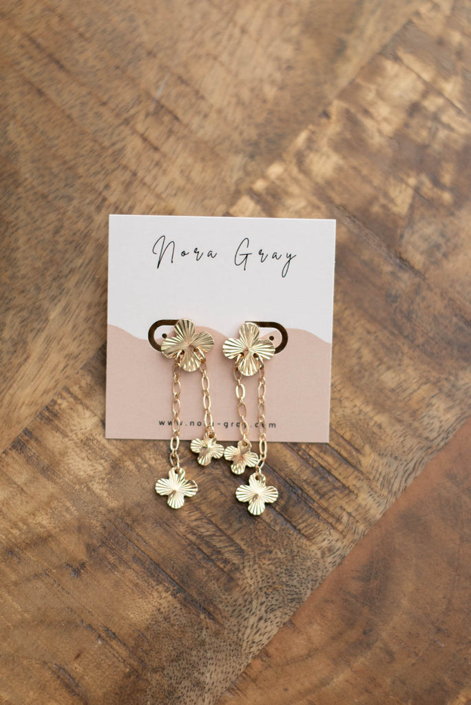 Cutout Clover Drop Earrings