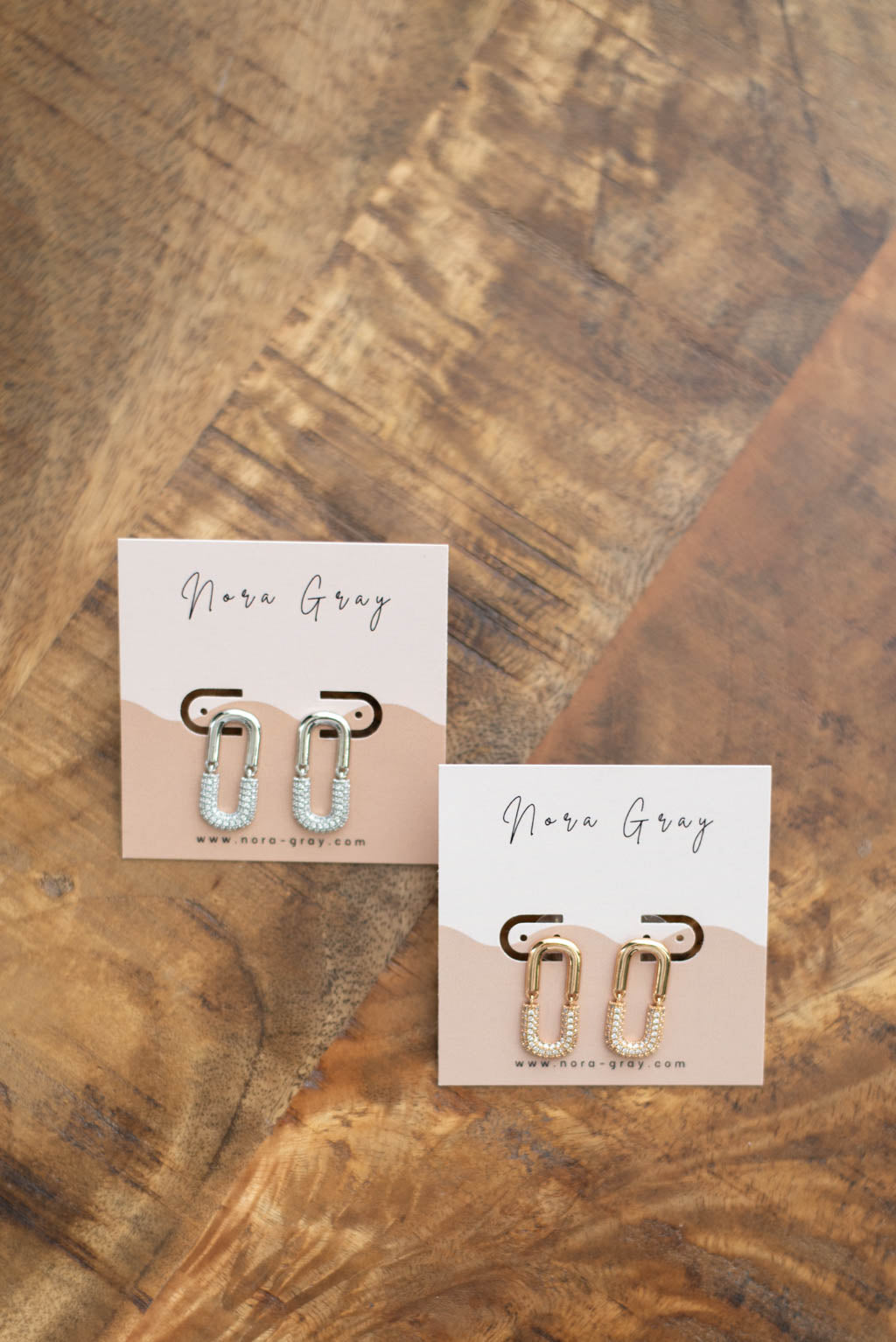 U Shape Pave Stone Earrings