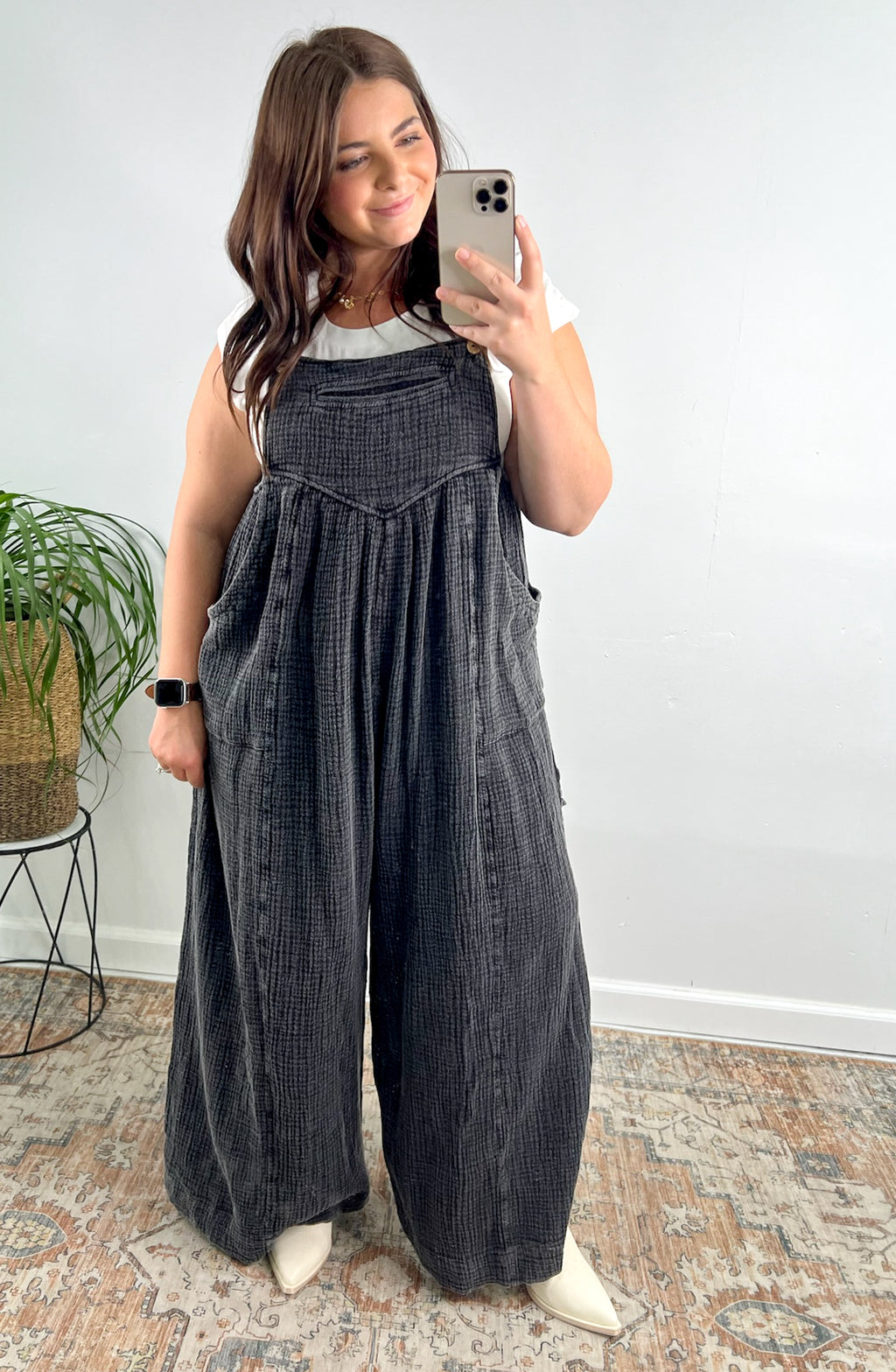 Free Spirit Vintage Crinkle Overalls