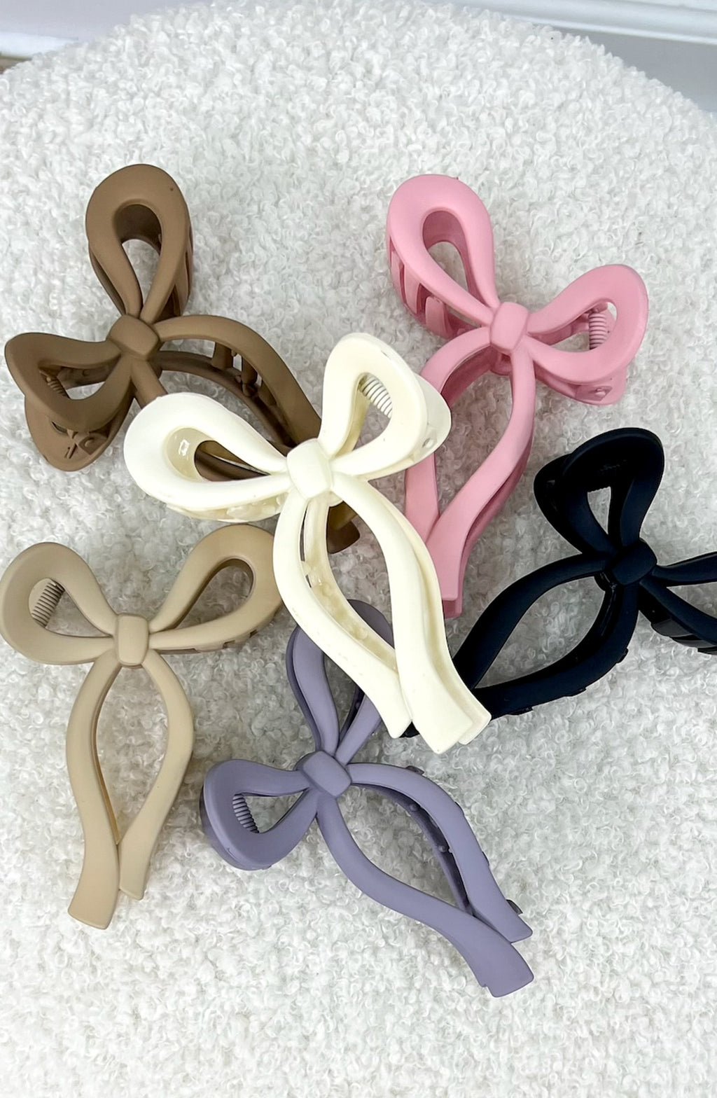 Matte Ribbon Shape Hair Claw Clips