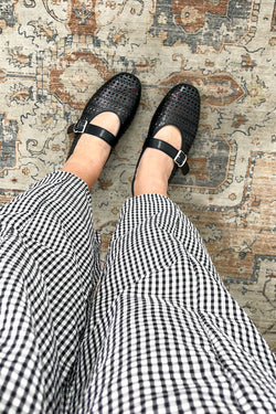 Perforated Mary Jane Buckle Flats