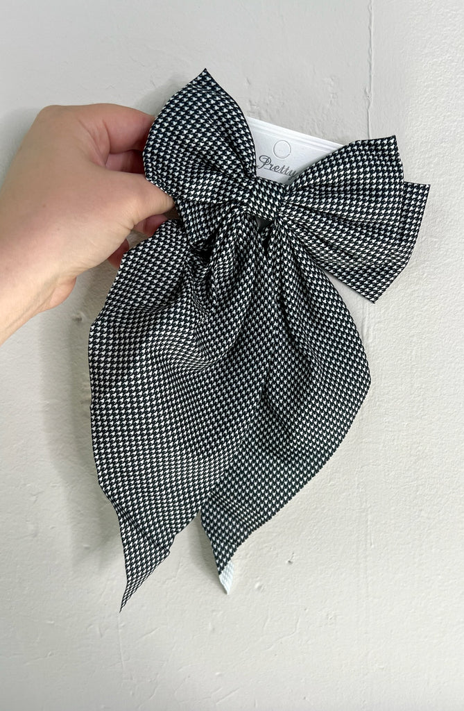 Houndstooth  Bow Barrettes