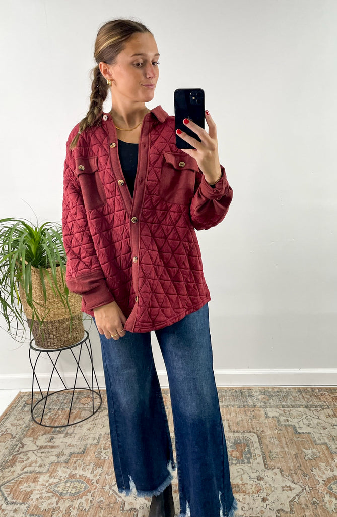 Not Your Grandma's Oversize Quilted Shacket