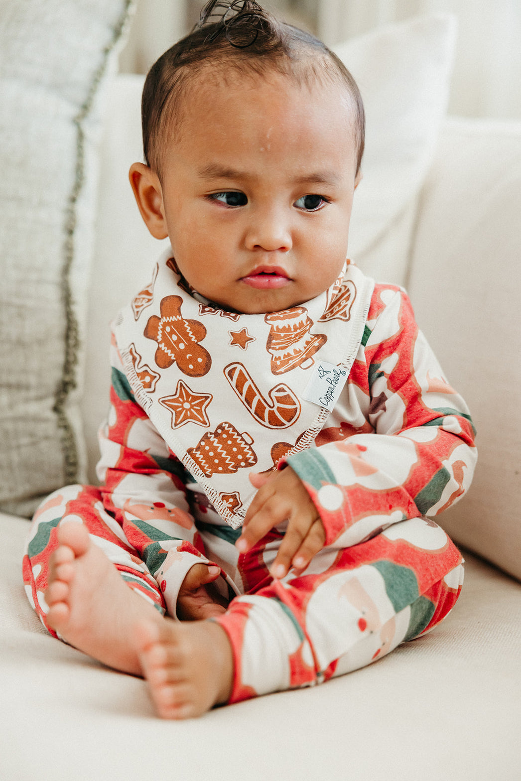 Gingerbread Bandana Bib Set (4-Pack) | Copper Pearl