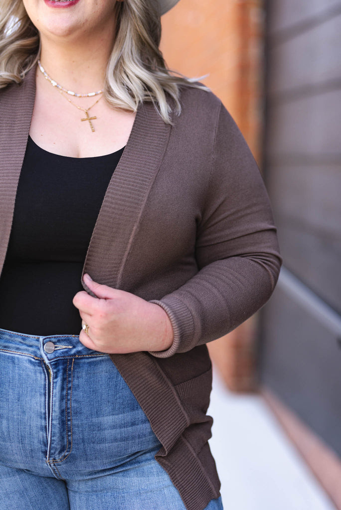 Light Years Curvy Open Front Cardigan