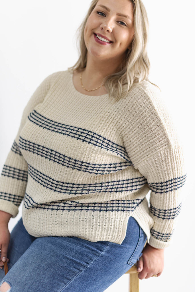 World's Collide Curvy Oversize Stripe Sweater