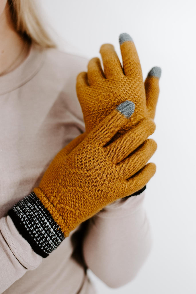 Textured Knit Touch Screen Gloves