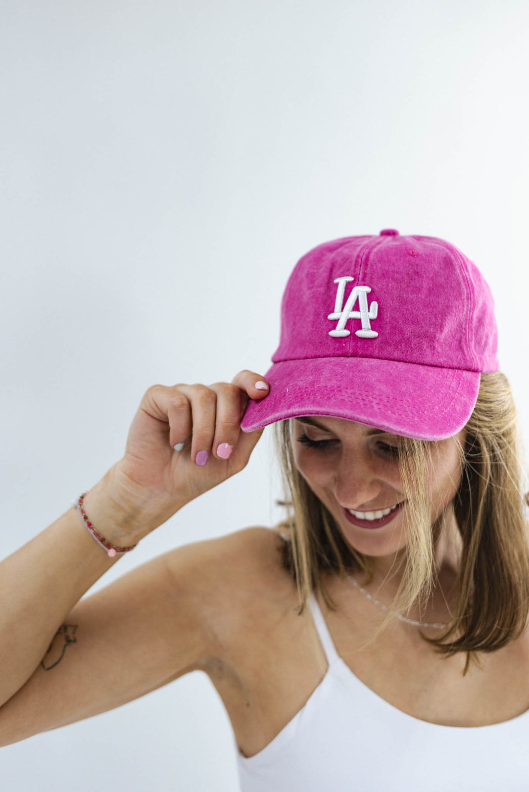 LA Embroidered Vintage Wash Baseball Cap