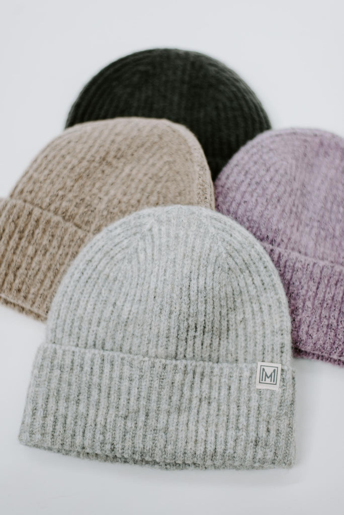 Basic Ribbed Knit Soft Beanie