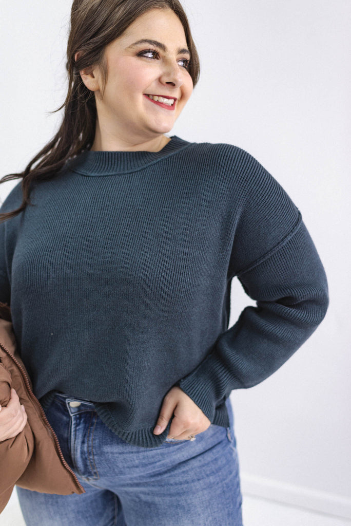 Anya Ribbed Raw Seam Sweater