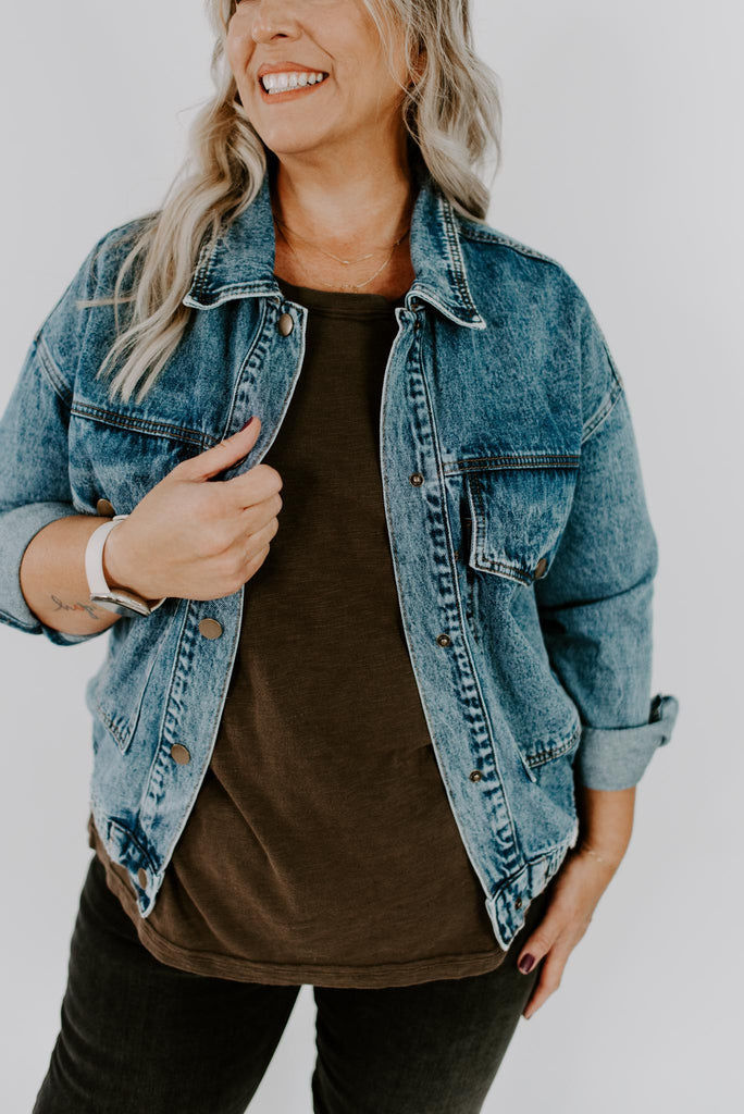 Raven Oversize Denim Jacket-Nora Gray Boutique