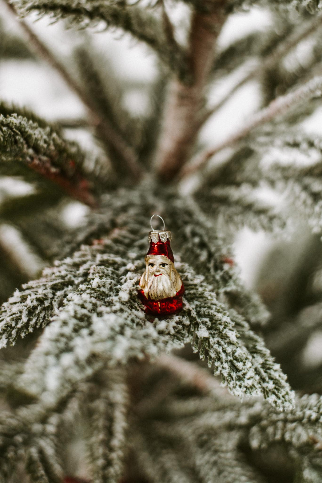 Mini Glass Santa Ornament