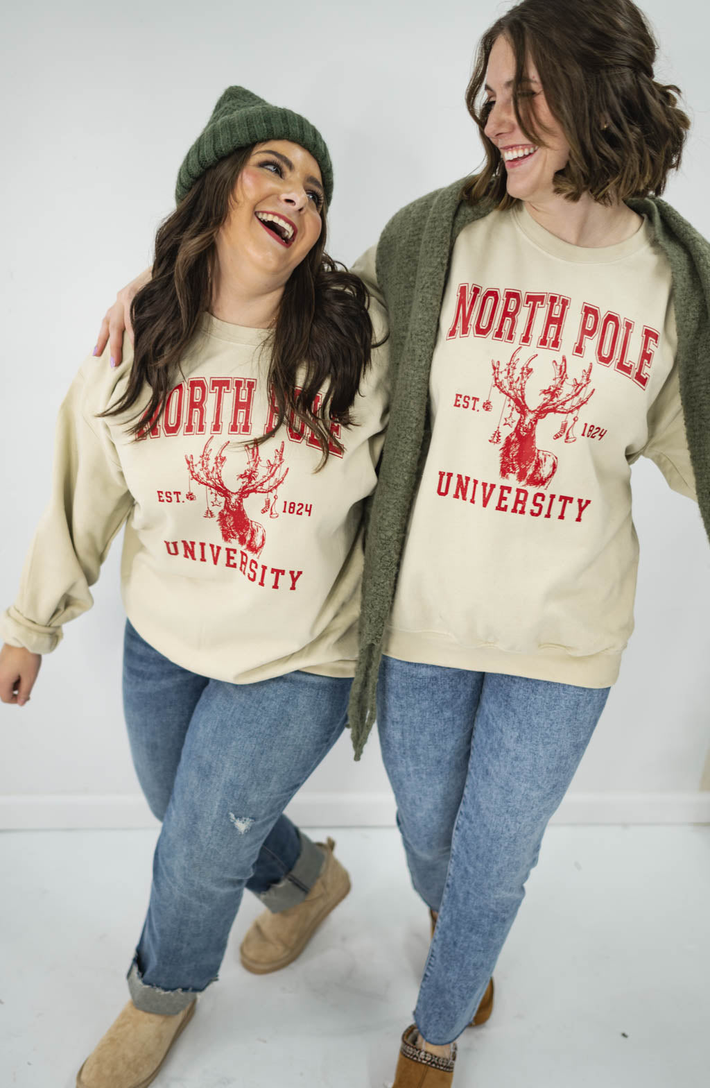 North Pole University Christmas Deer Sweatshirt