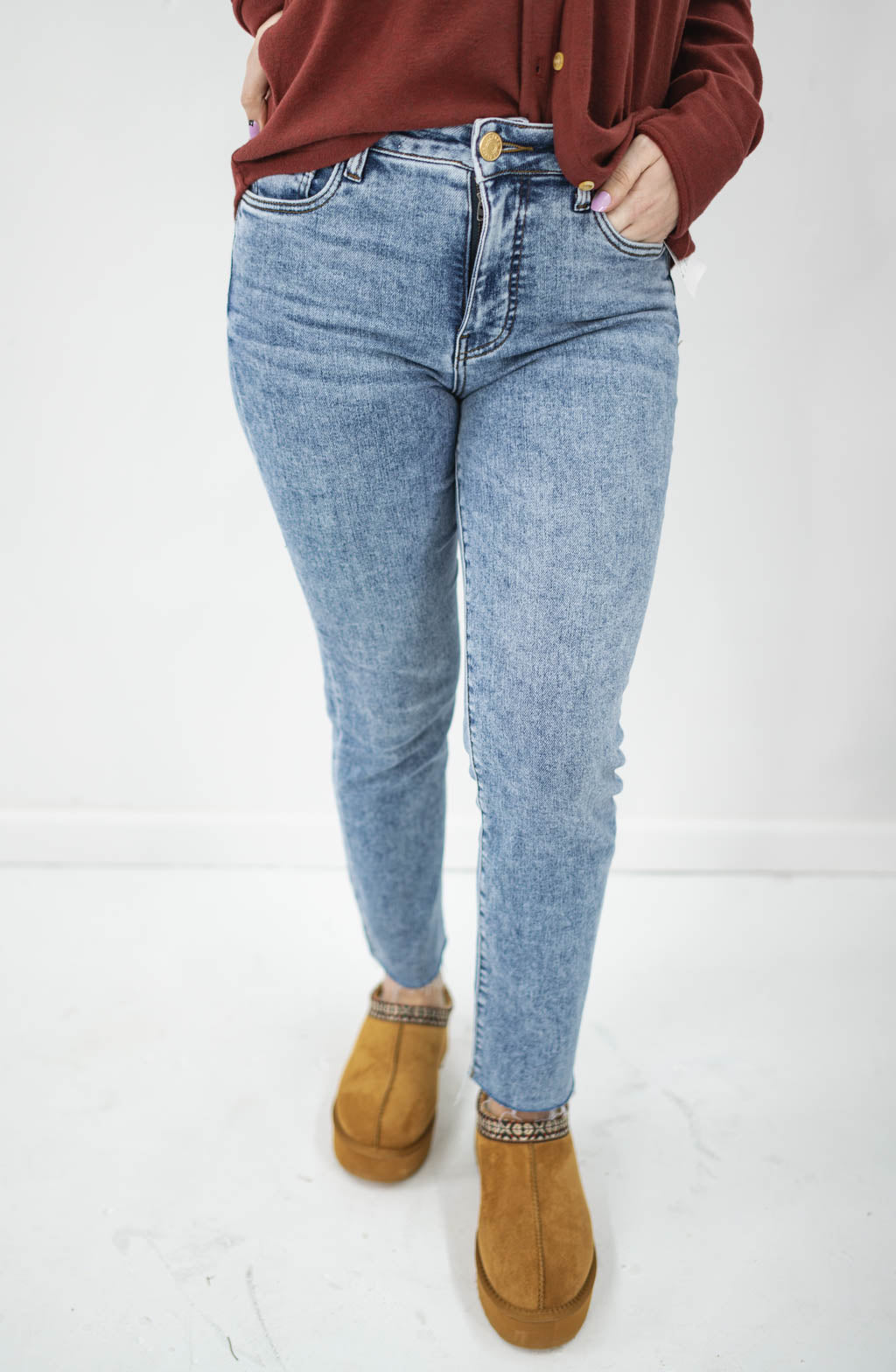 Vintage Wash High Rise Ankle Straight Jeans | Kut from the Kloth