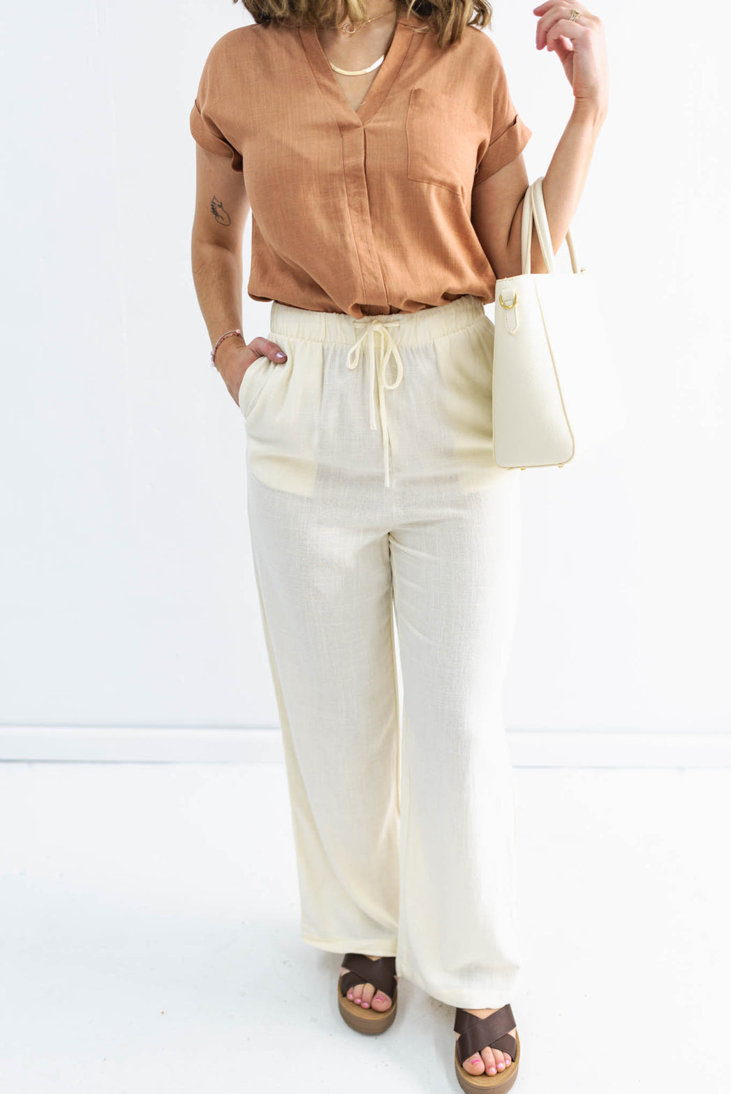 Human Nature Linen Wide Leg Pants