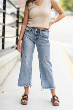 Katie High Rise Ankle Flare Jeans