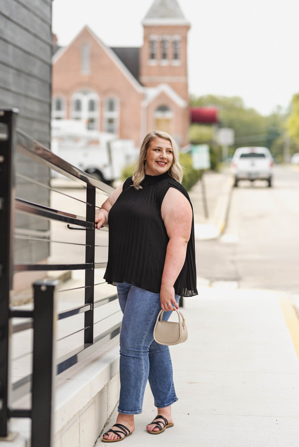 Lucky Lady Curvy Pleated Accordion Top