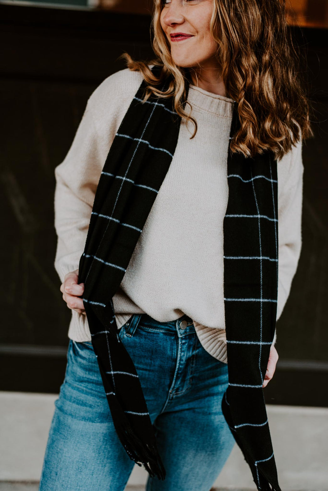 Cashmere Feel Plaid Scarf