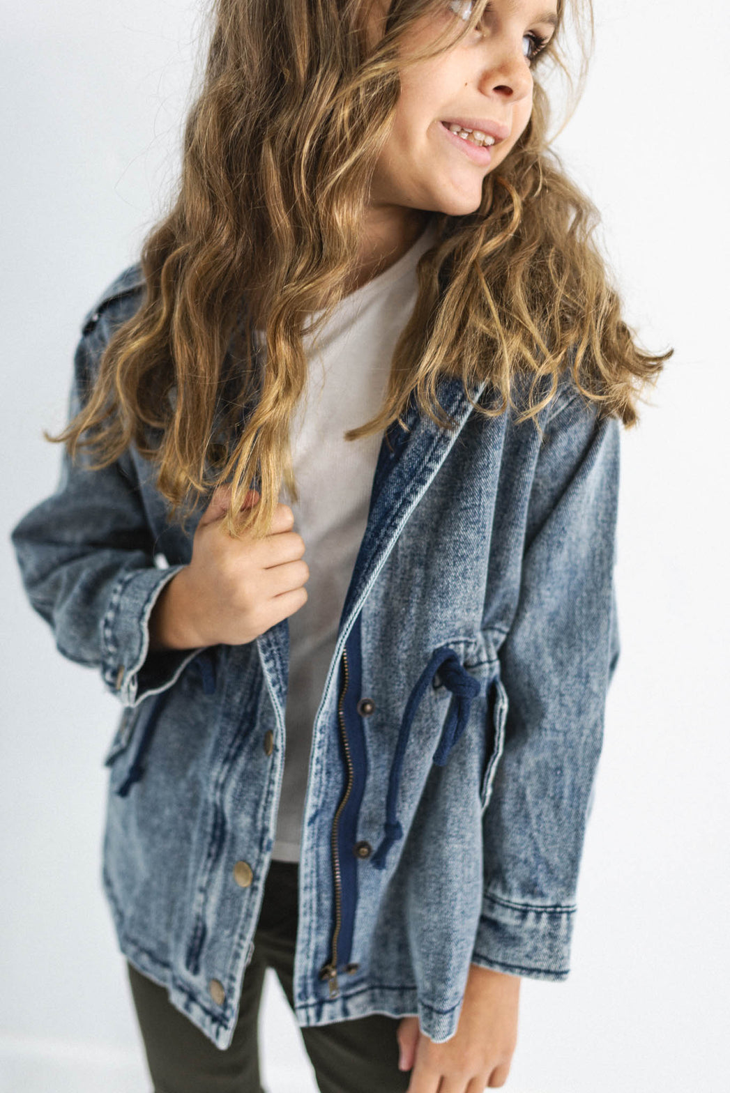 Kids Zip-Up Denim Jacket