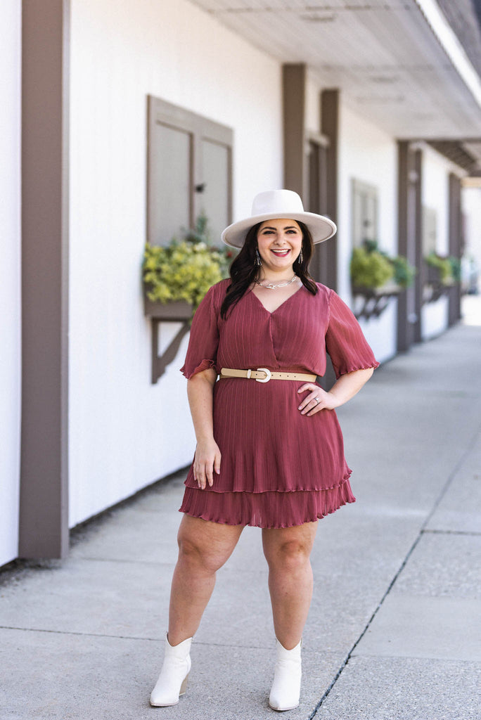 Smile Bright Satin Pleated Mini Dress