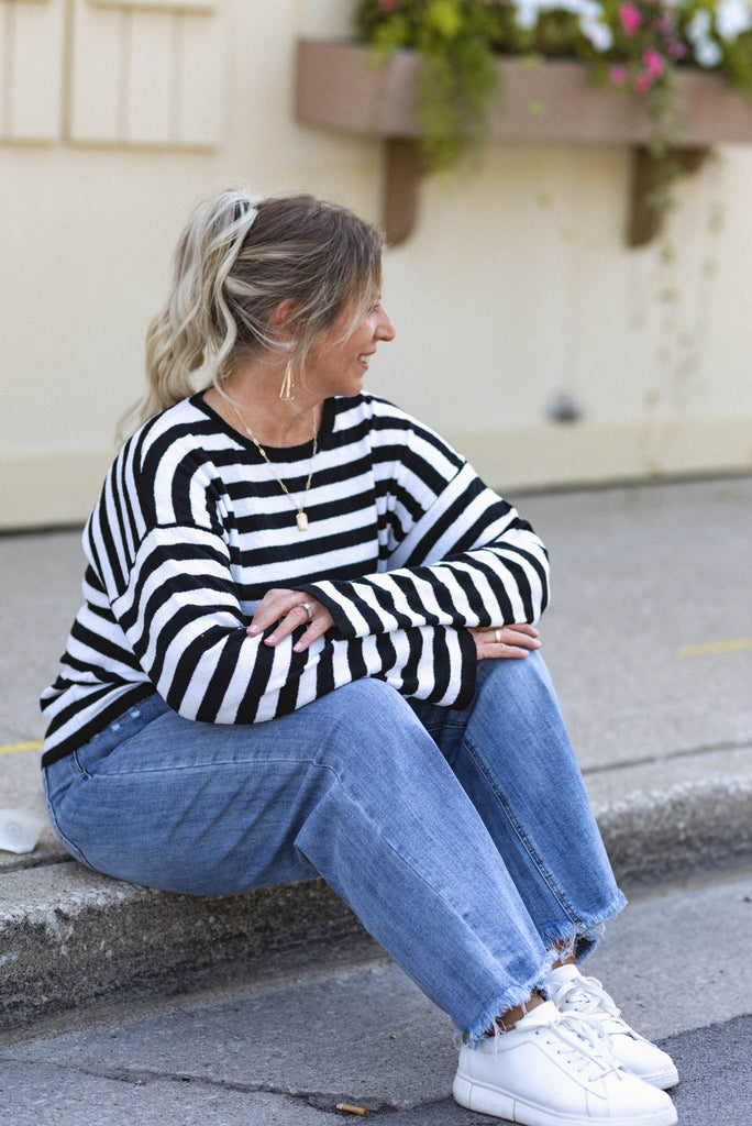 Curious Girl Striped Sweater